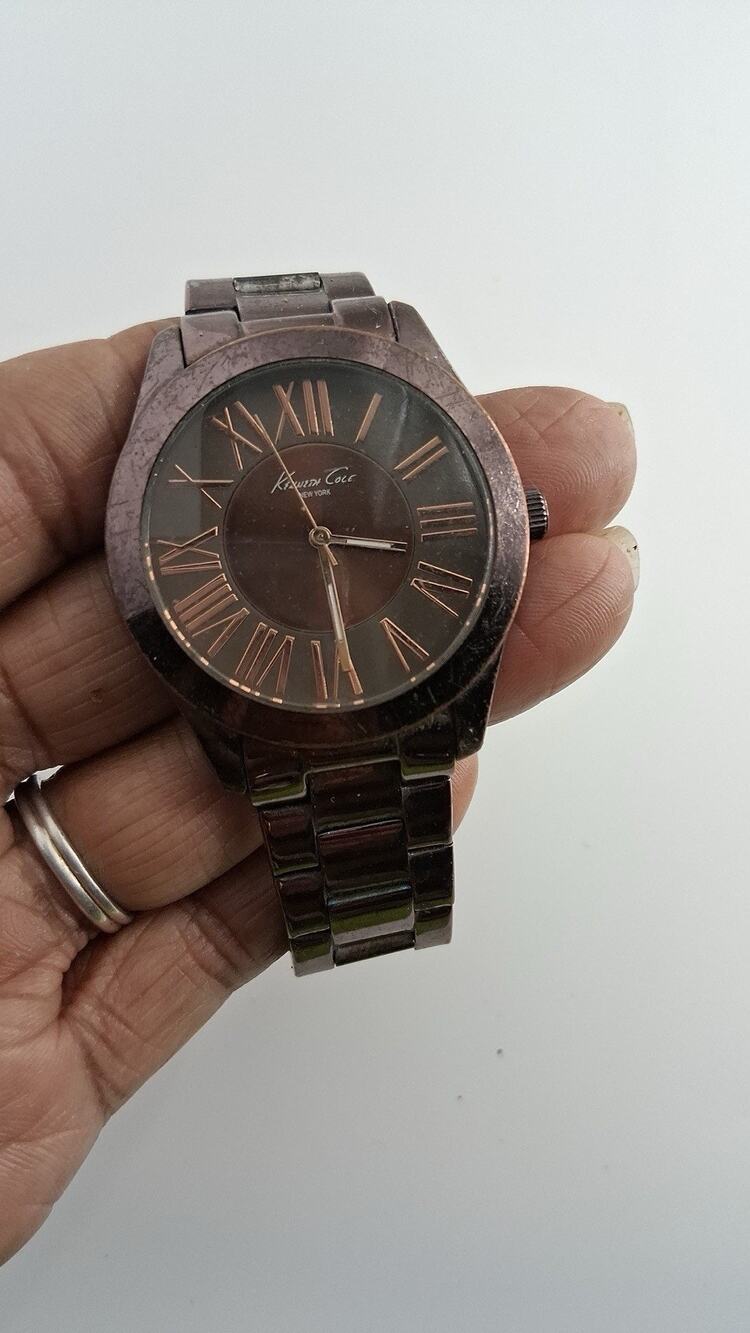 Kenneth Cole New York Mens Womens Gunmetal Rose Gold Roman Numeral Quartz Watch